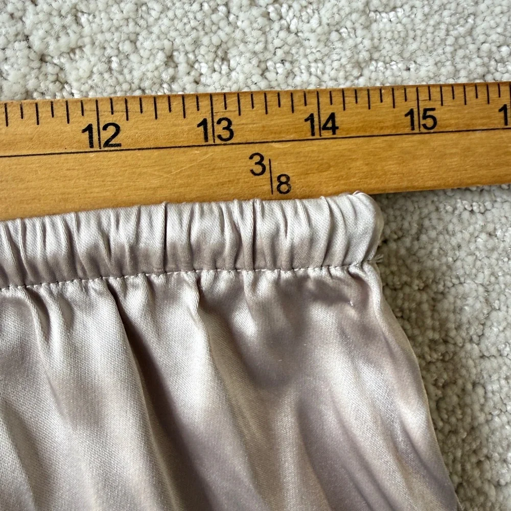 & Other Stories Drawstring Satin Trousers Womens 6 Beige Wide Leg Relaxed Fit - Picture 10 of 15
